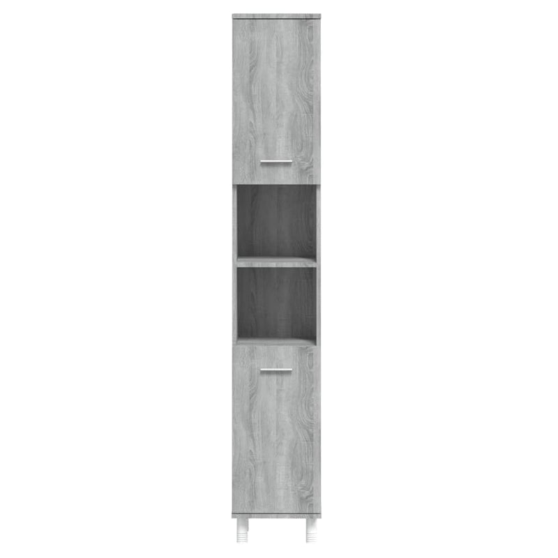 vidaXL szürke sonoma színű szerelt fa fürdőszobaszekrény 30x30x179 cm