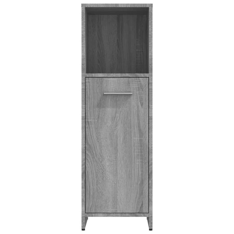vidaXL szürke sonoma színű szerelt fa fürdőszobaszekrény 30x30x95 cm