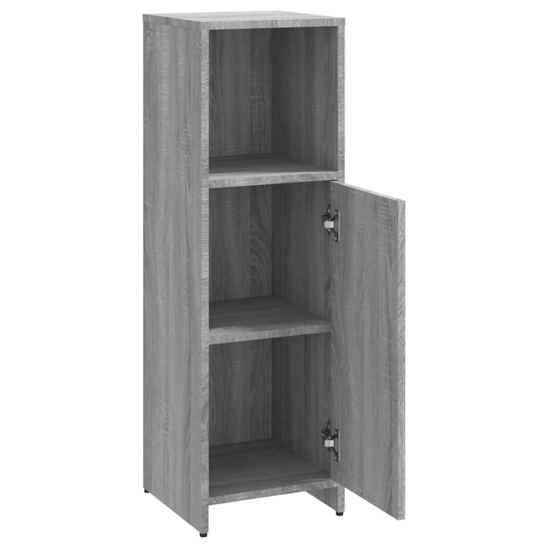 vidaXL szürke sonoma színű szerelt fa fürdőszobaszekrény 30x30x95 cm