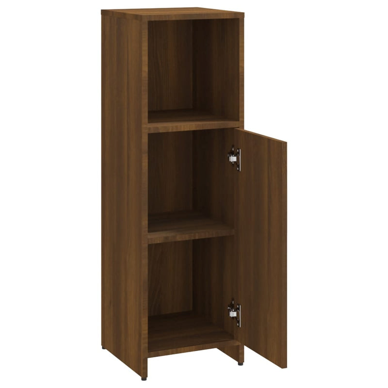 vidaXL barna tölgy színű szerelt fa fürdőszobaszekrény 30x30x95 cm