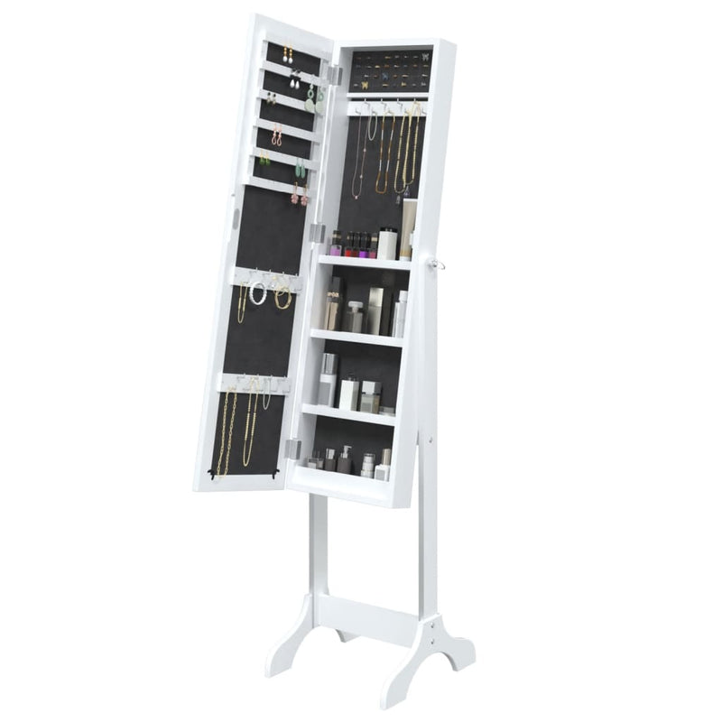 vidaXL fehér szabadon álló tükör 34 x 37 x 146 cm