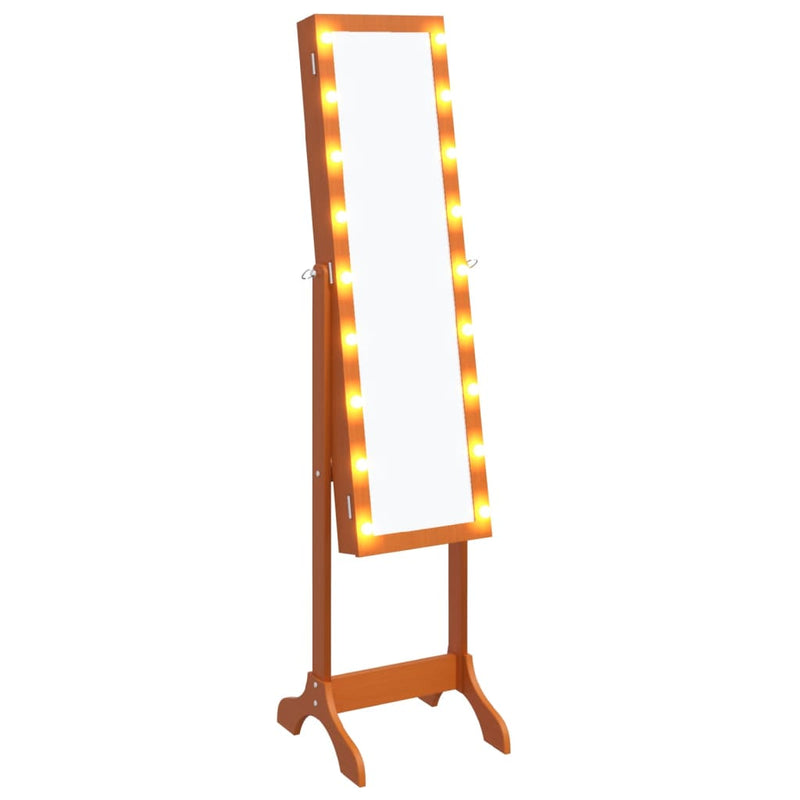 vidaXL szabadon álló tükör LED-del 34 x 37 x 146 cm