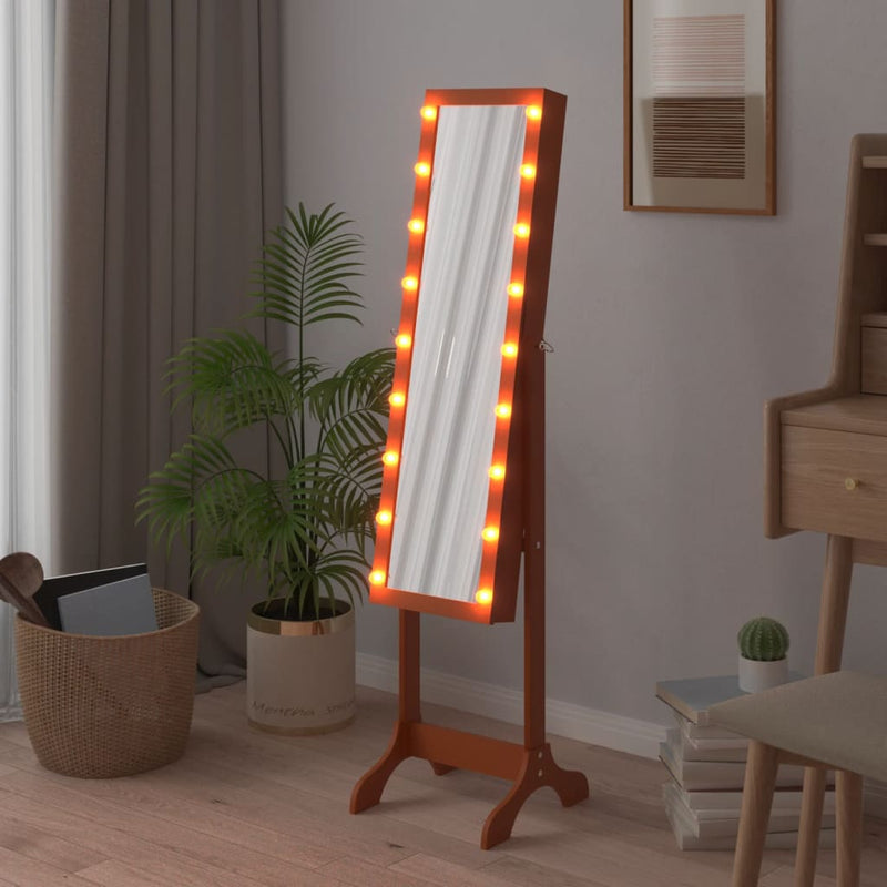 vidaXL szabadon álló tükör LED-del 34 x 37 x 146 cm