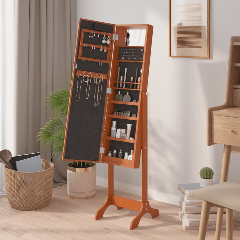 vidaXL szabadon álló tükör LED-del 34 x 37 x 146 cm