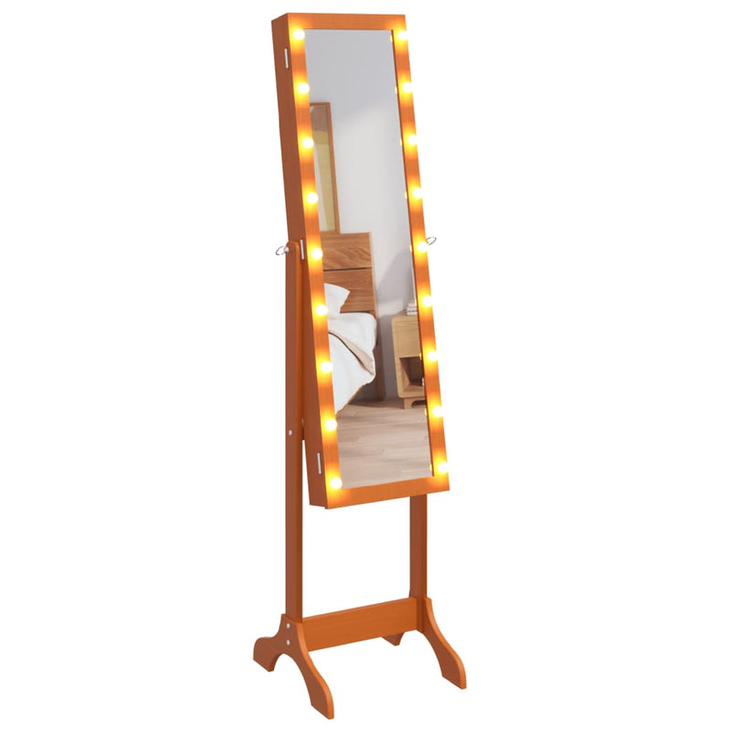 vidaXL szabadon álló tükör LED-del 34 x 37 x 146 cm