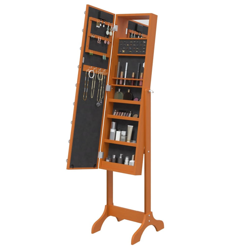 vidaXL szabadon álló tükör LED-del 34 x 37 x 146 cm