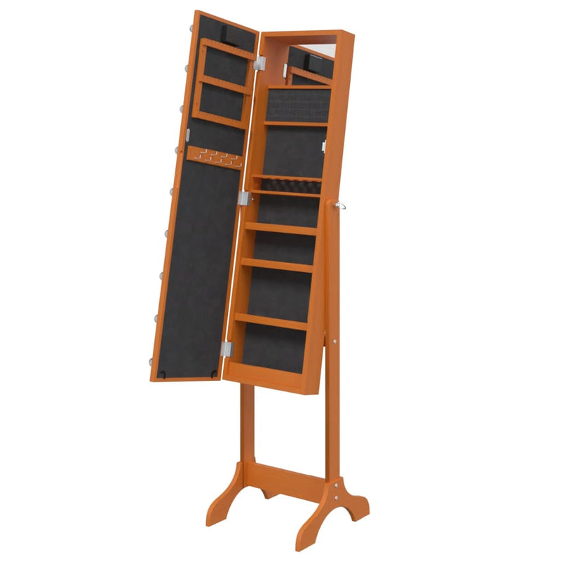 vidaXL szabadon álló tükör LED-del 34 x 37 x 146 cm