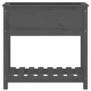 vidaXL szürke tömör fenyőfa növénytartó polccal 82,5x34,5x81 cm