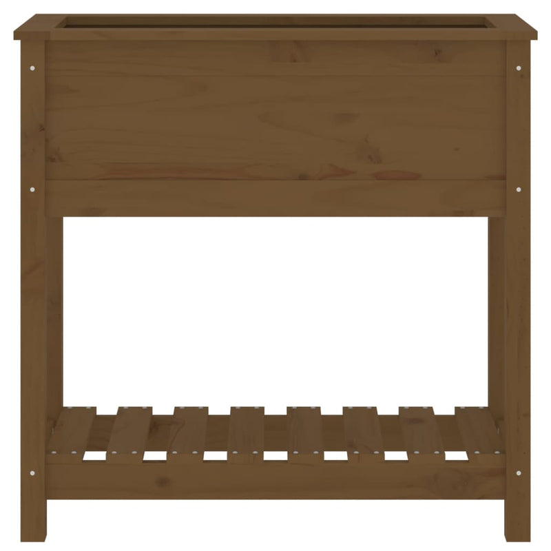 vidaXL mézbarna tömör fenyőfa növénytartó polccal 82,5 x 34,5 x 81 cm
