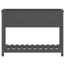 vidaXL szürke tömör fenyőfa növénytartó polccal 111,5x34,5x81 cm