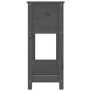 vidaXL szürke tömör fenyőfa növénytartó polccal 111,5x34,5x81 cm