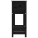 vidaXL fekete tömör fenyőfa növénytartó polccal 111,5x34,5x81 cm