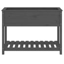 vidaXL szürke tömör fenyőfa növénytartó polccal 111,5x54x81 cm