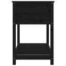 vidaXL fekete tömör fenyőfa növénytartó polccal 111,5x54x81 cm