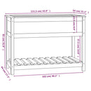 vidaXL fekete tömör fenyőfa növénytartó polccal 111,5x54x81 cm