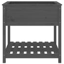 vidaXL szürke tömör fenyőfa növénytartó polccal 82,5x82,5x81 cm