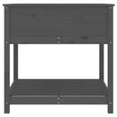 vidaXL szürke tömör fenyőfa növénytartó polccal 82,5x82,5x81 cm