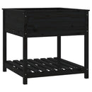 vidaXL fekete tömör fenyőfa növénytartó polccal 82,5x82,5x81 cm