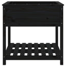 vidaXL fekete tömör fenyőfa növénytartó polccal 82,5x82,5x81 cm