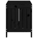 vidaXL fekete tömör fenyőfa kerti tárolóláda 76 x 42,5 x 54 cm