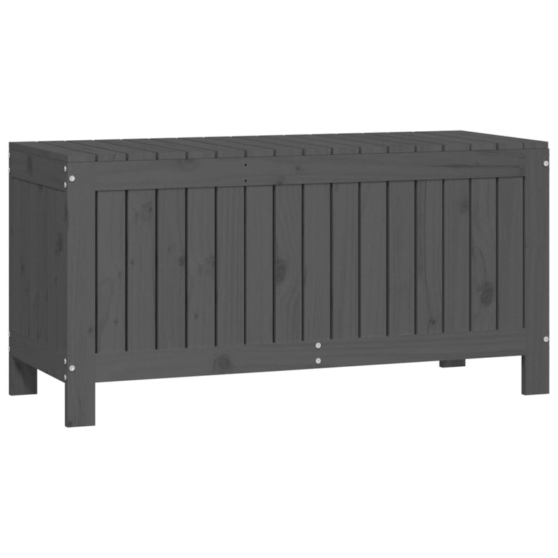 vidaXL szürke tömör fenyőfa kerti tárolóláda 108x42,5x54 cm