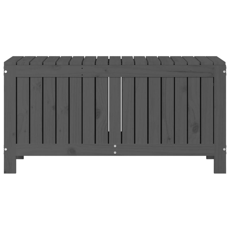 vidaXL szürke tömör fenyőfa kerti tárolóláda 108x42,5x54 cm