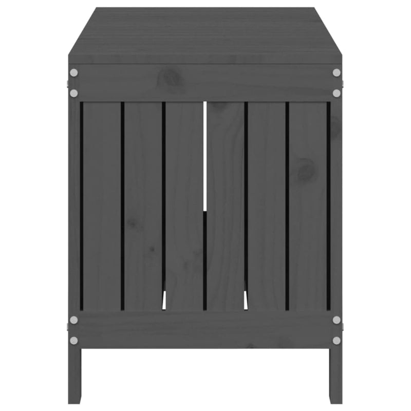 vidaXL szürke tömör fenyőfa kerti tárolóláda 108x42,5x54 cm