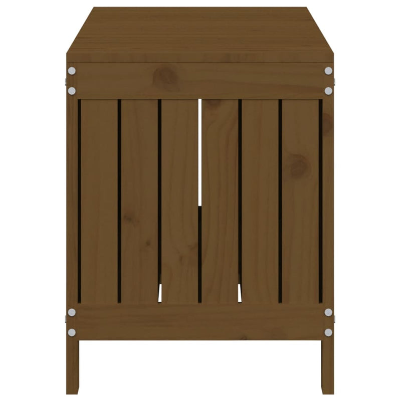 vidaXL mézbarna tömör fenyőfa kerti tárolóláda 108x42,5x54 cm