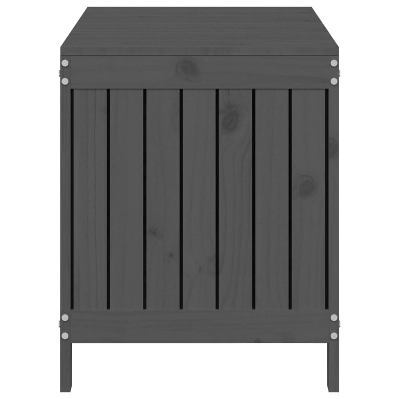 vidaXL szürke tömör fenyőfa kerti tárolóláda 115x49x60 cm