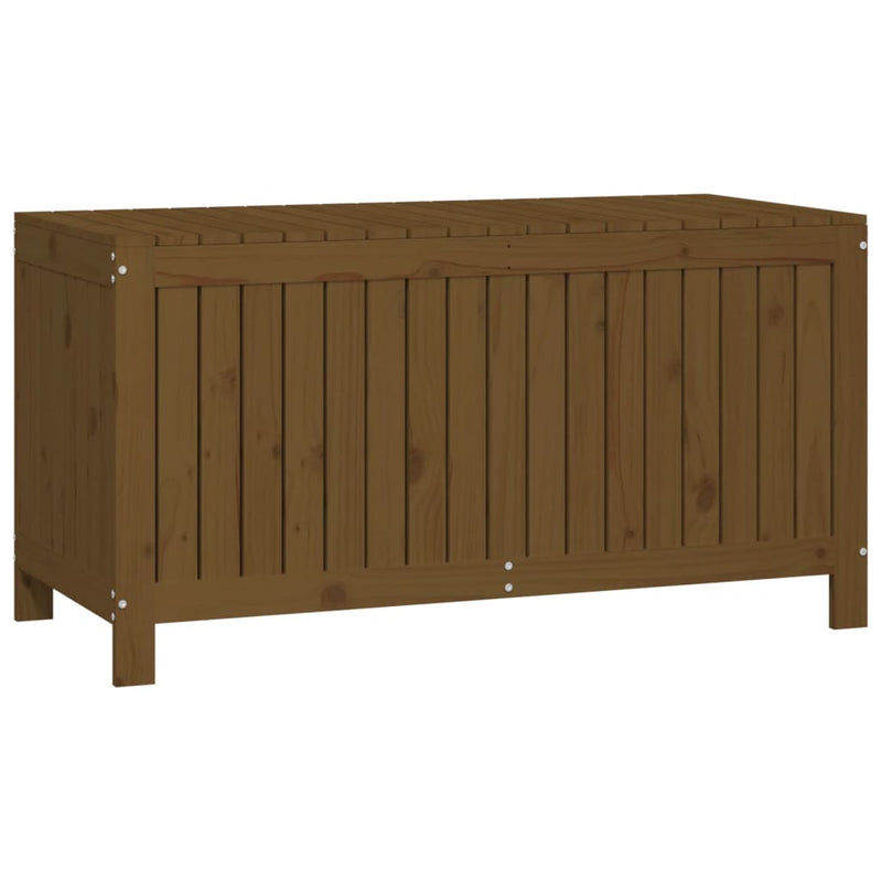 vidaXL mézbarna tömör fenyőfa kerti tárolóláda 121x55x64 cm