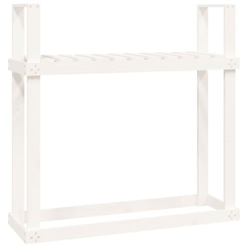 vidaXL fehér tömör fenyőfa tűzifatartó állvány 110x35x108,5 cm