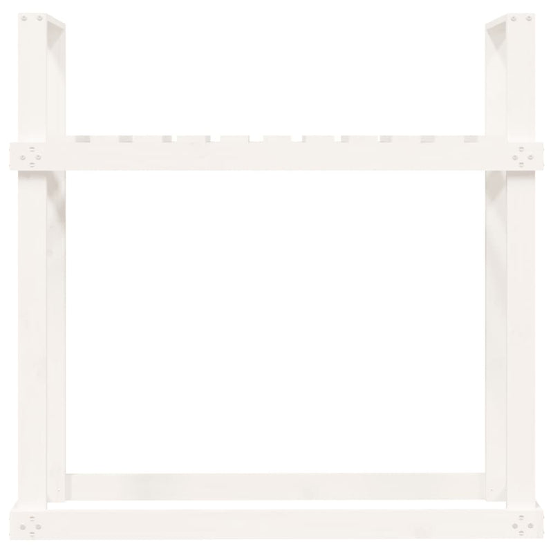 vidaXL fehér tömör fenyőfa tűzifatartó állvány 110x35x108,5 cm