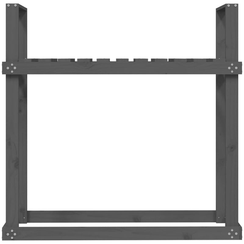 vidaXL szürke tömör fenyőfa tűzifatartó állvány 110x35x108,5 cm