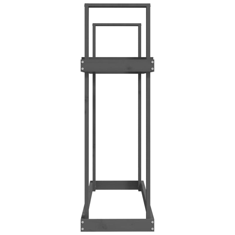 vidaXL szürke tömör fenyőfa tűzifatartó állvány 110x35x108,5 cm