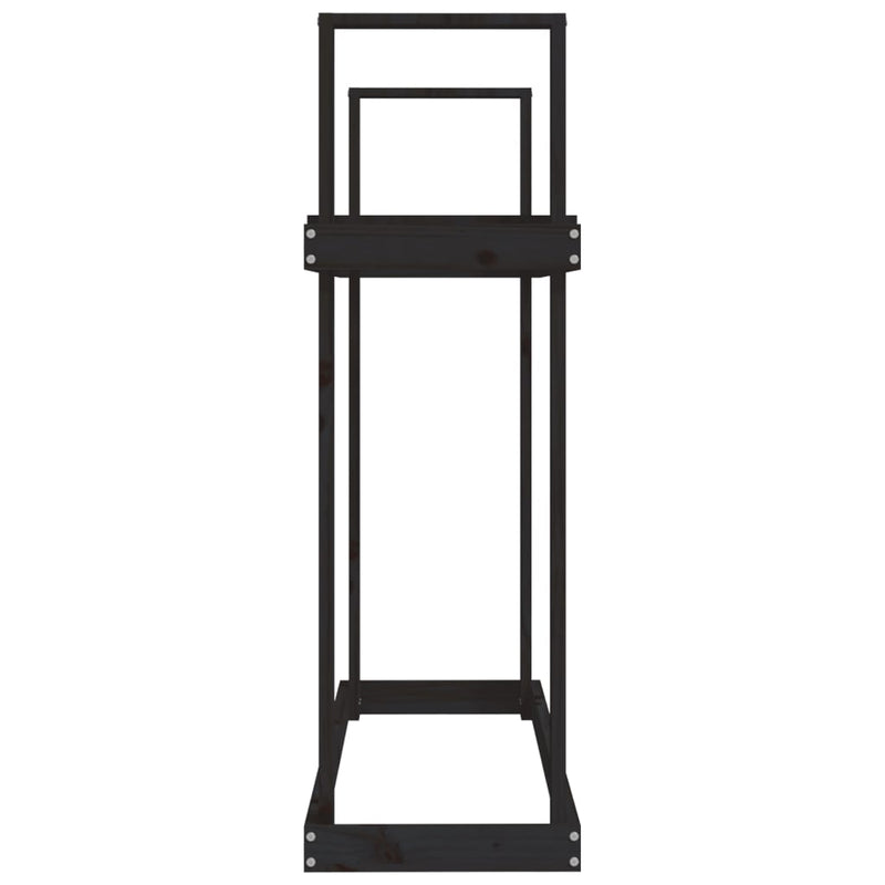 vidaXL fekete tömör fenyőfa tűzifatartó állvány 110x35x108,5 cm