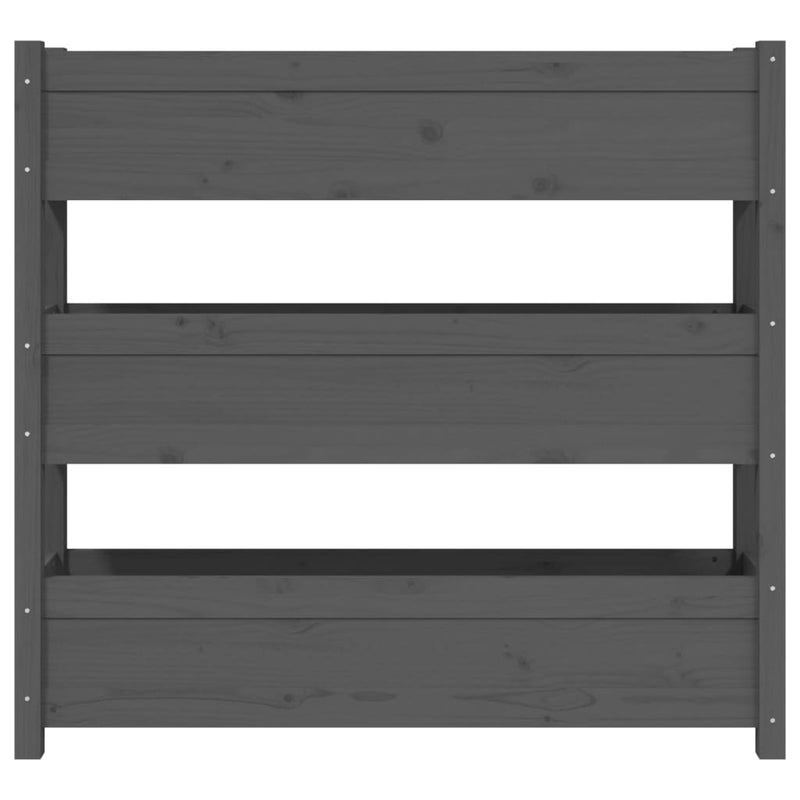 vidaXL szürke tömör fenyőfa növénytartó 112 x 25 x 104,5 cm