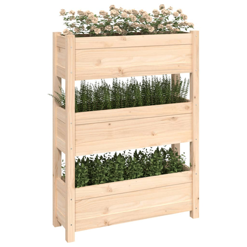 vidaXL tömör fenyőfa növénytartó 77x25x104,5 cm