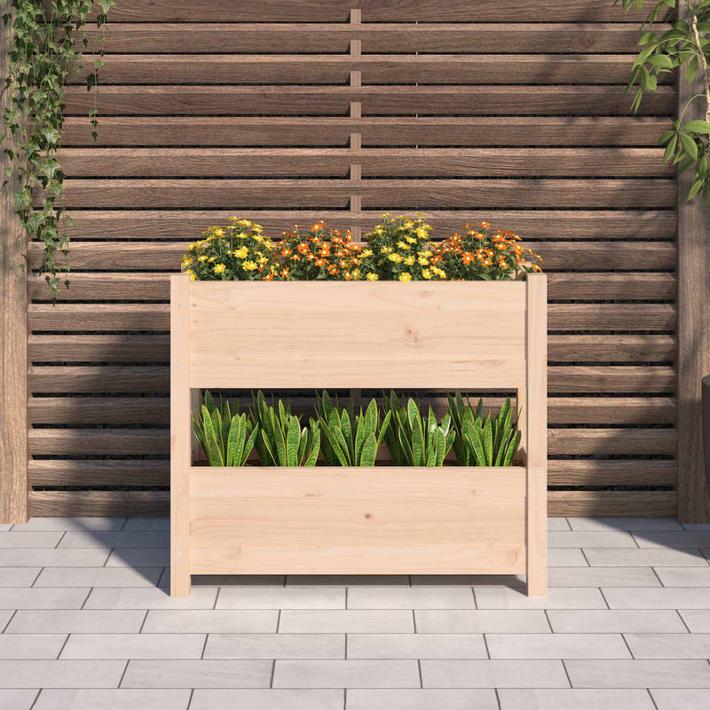 vidaXL tömör fenyő növénytartó 77x25x66 cm