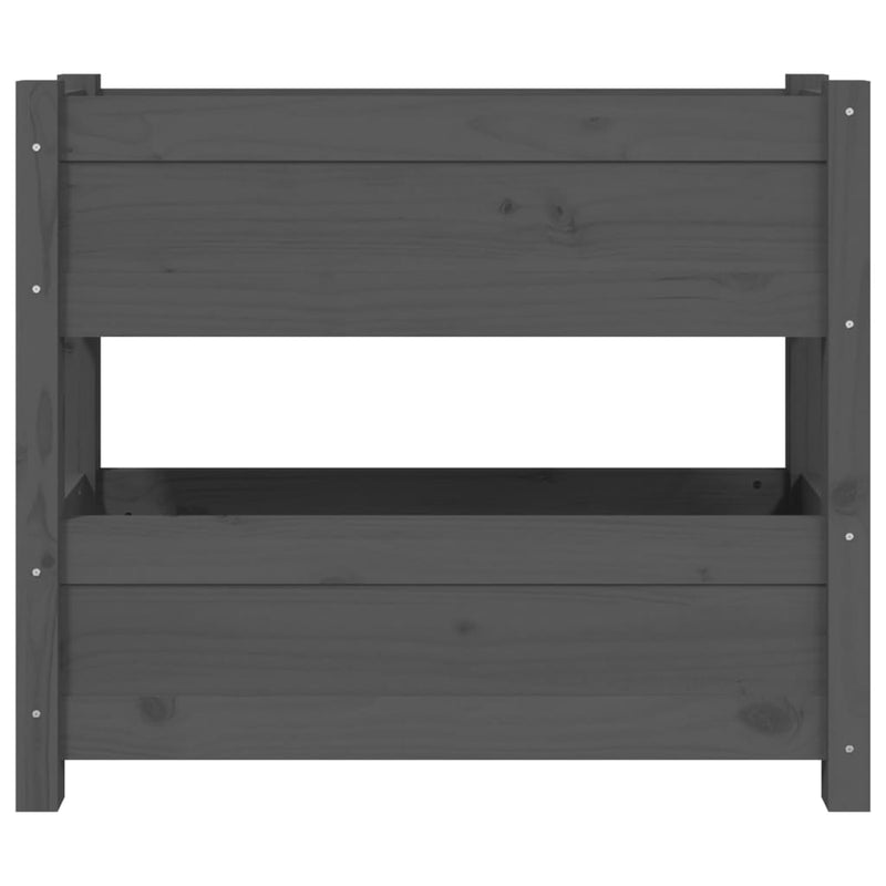 vidaXL szürke tömör fenyőfa növénytartó 77 x 25 x 66 cm