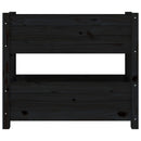 vidaXL fekete tömör fenyőfa növénytartó 77x25x66 cm