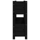 vidaXL fekete tömör fenyőfa növénytartó 77x25x66 cm