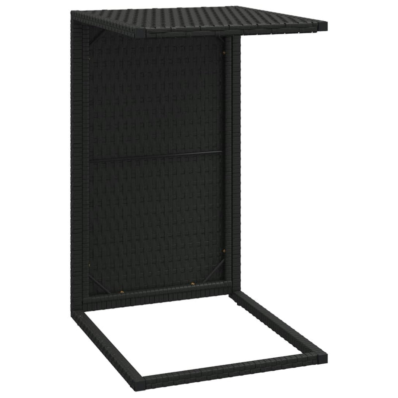 vidaXL fekete polyrattan C-asztal 40 x 35 x 60 cm