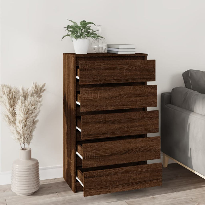 vidaXL barna tölgy szerelt fa fiókos szekrény 60 x 36 x 103 cm