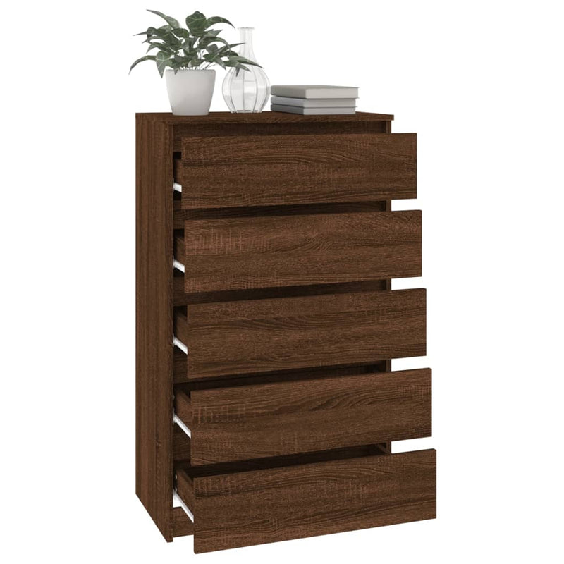 vidaXL barna tölgy szerelt fa fiókos szekrény 60 x 36 x 103 cm