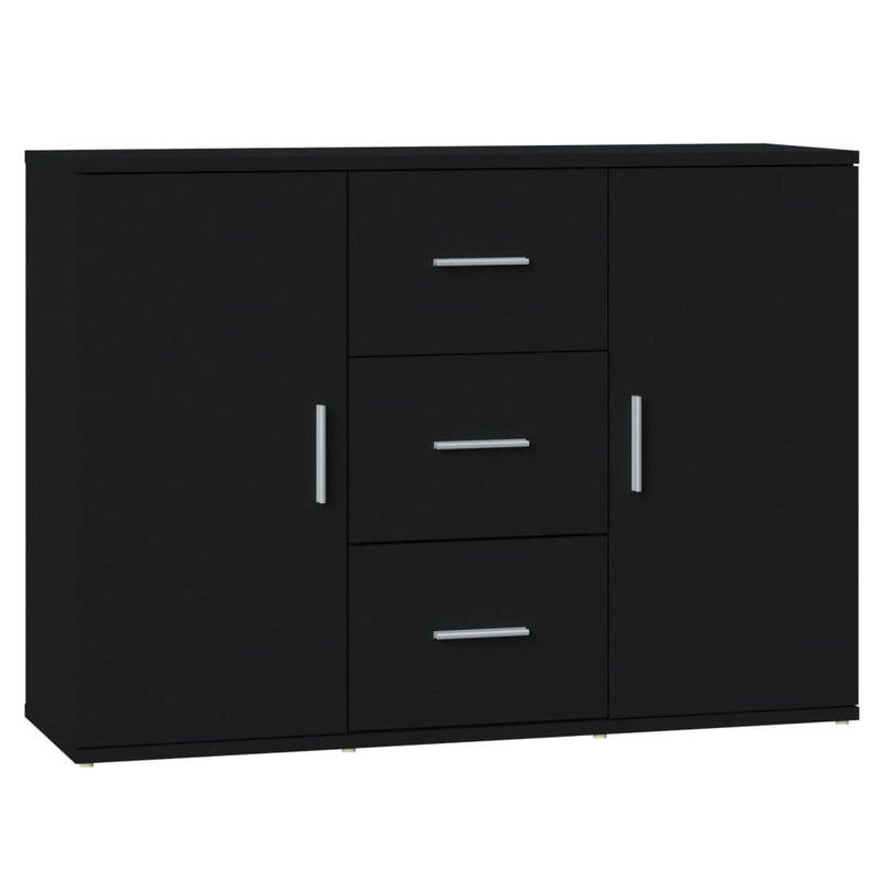 vidaXL fekete szerelt fa tálalószekrény 91 x 29,5 x 65 cm