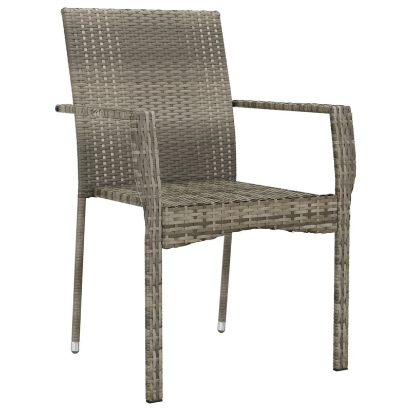 vidaXL 2 db szürke polyrattan kerti szék párnával
