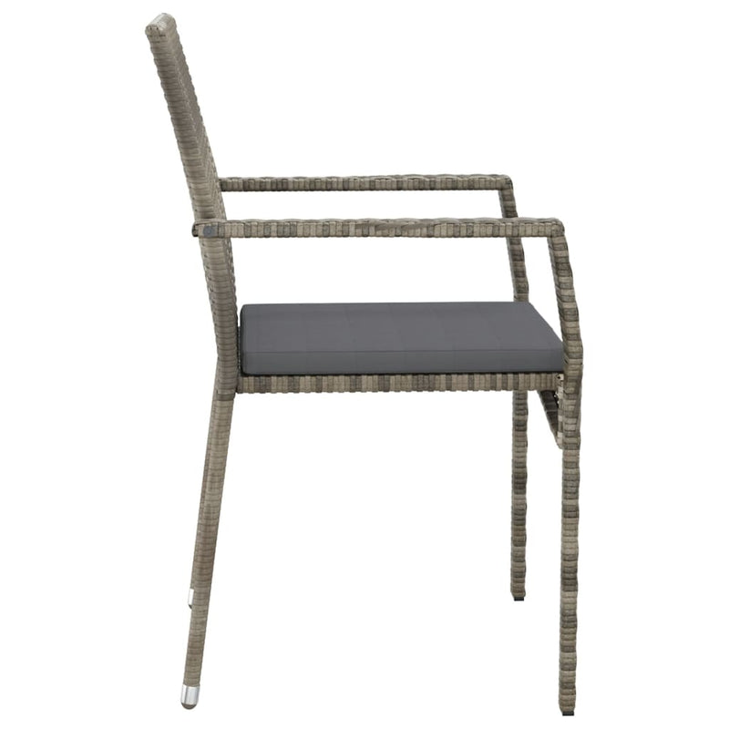 vidaXL 2 db szürke polyrattan kerti szék párnával