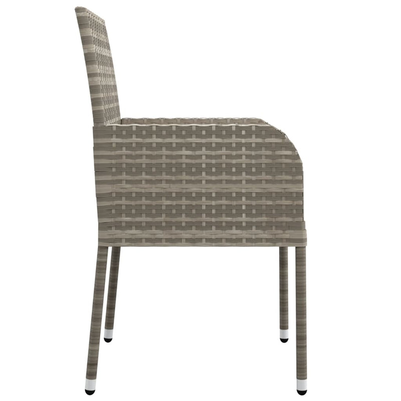 vidaXL 4 db szürke polyrattan kerti szék párnával