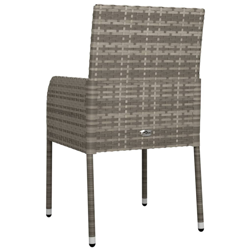 vidaXL 4 db szürke polyrattan kerti szék párnával
