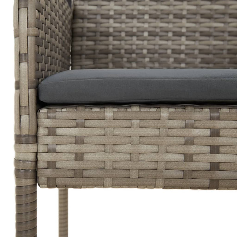 vidaXL 4 db szürke polyrattan kerti szék párnával